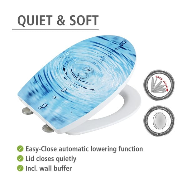 Automaatse sulgumisega prill-laud 38 x 45 cm Droplets - Wenko-image-3