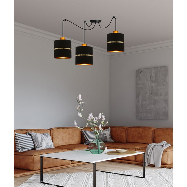 Must rippvalgusti tekstiilist varjuga ø 15 cm Assam - Candellux Lighting-image-1