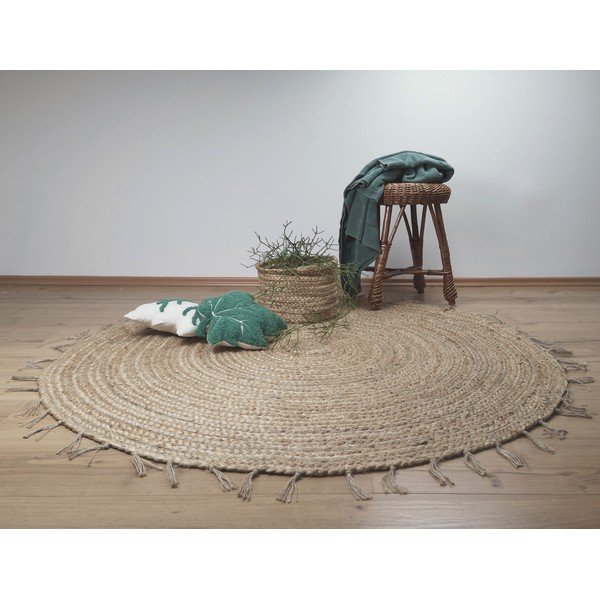 Pruun käsitsi valmistatud vaip, ø 140 cm Abha - Nattiot-image-1