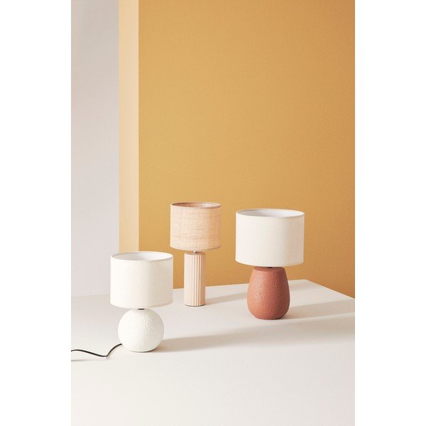 Terrakota värvi keraamiline laualamp tekstiilist varjuga (kõrgus 41,5 cm) Irvin - Yes Everyday-image-1