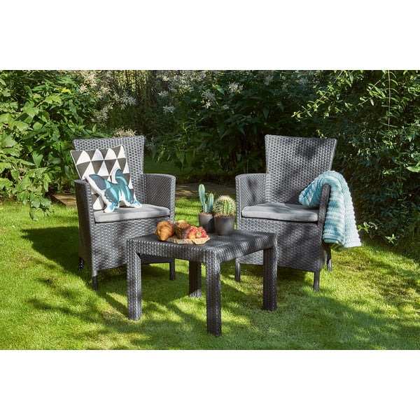 Antratsiitne kunstlikust rotangist aiamööbli komplekt 2-le inimesele Rosario - Keter-image-2