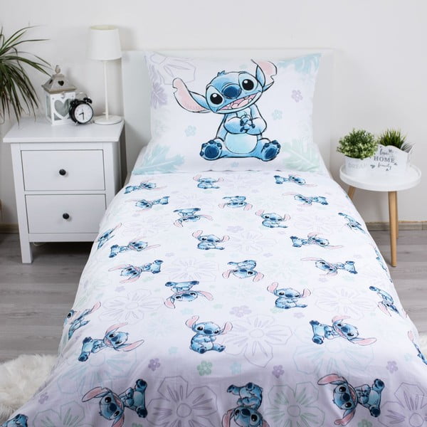 Valge puuvillane laste voodipesu 140x200 cm Lilo and Stitch "Ohana White" - Jerry Fabrics-image-2