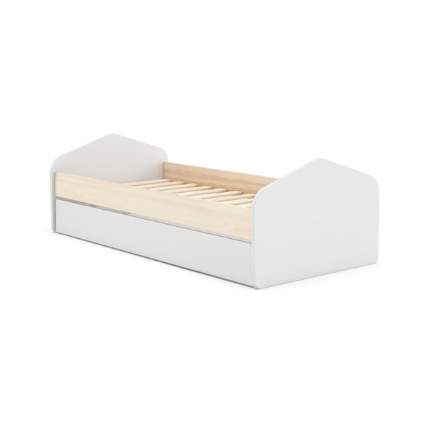 Valge/loomulik lastevoodi männipuidust välja tõmmatava voodiga 90x200 cm Estefania - Marckeric-image-2