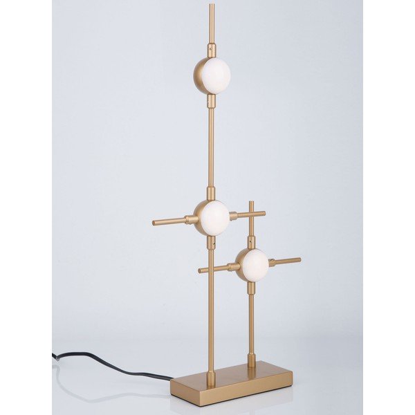 Kuldse värvi metallist LED-laualamp akrüülklaasist varjuga (kõrgus 52 cm) Atomo - Nova Luce-image-1