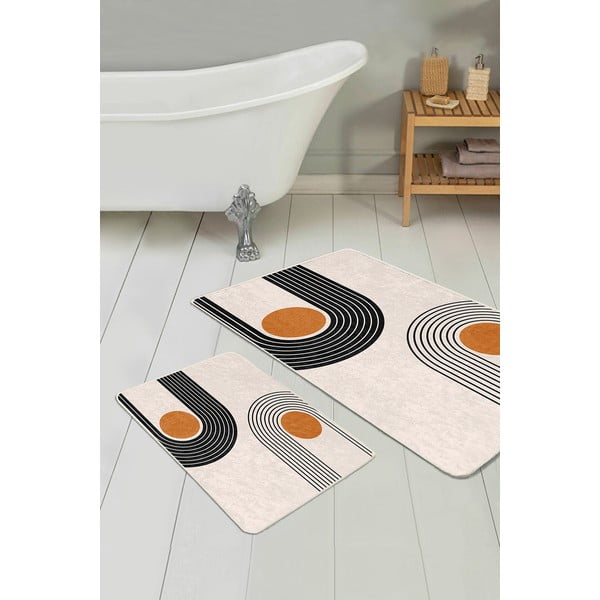 Beežid sametist vannitoamatid 2tk komplektis 60x100 cm Dot Arch - Mila Home-image-3