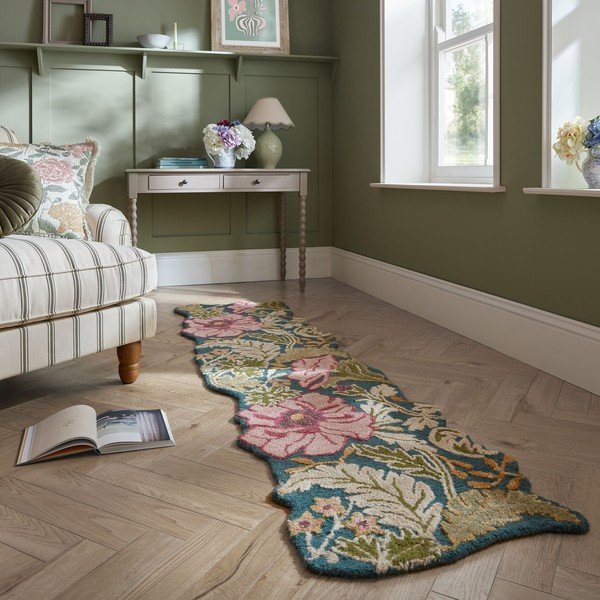 Käsitsi kootud villane jooksja 60x230 cm Daphne Shaped Floral - Flair Rugs-image-1