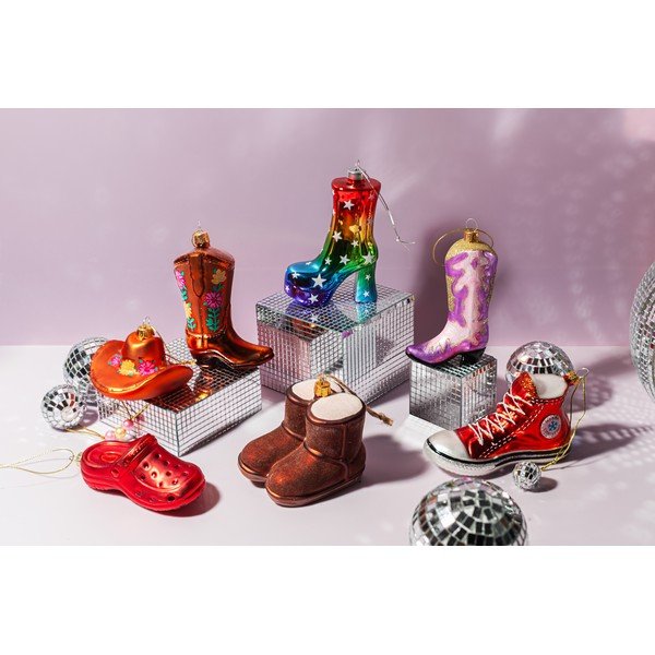Klaasist jõulukaunistus, 7 cm Cowboy Boot – Sass & Belle-image-2