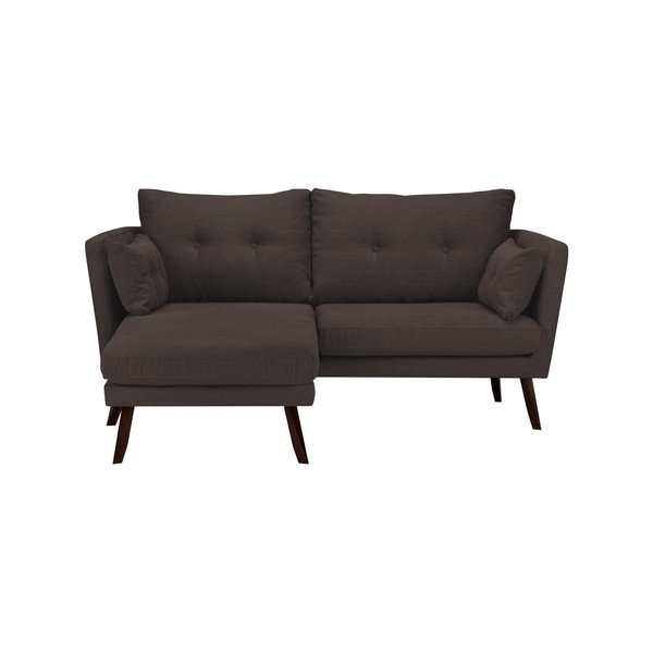 Hnědá třímístná pohovka Mazzini Sofas Elena, s lenoškou na levém rohu-image-3