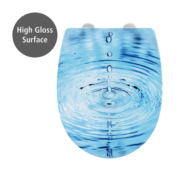 Automaatse sulgumisega prill-laud 38 x 45 cm Droplets - Wenko