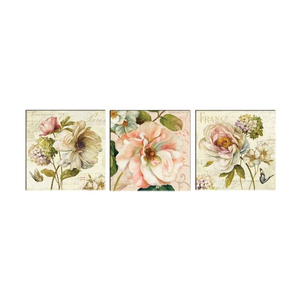 Komplekt 3 maali Vintage Flowers - Tablo Center