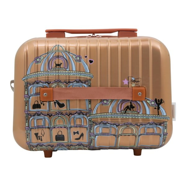 Příruční kufr ve zlaté barvě LULU CASTAGNETTE Town, 17 l