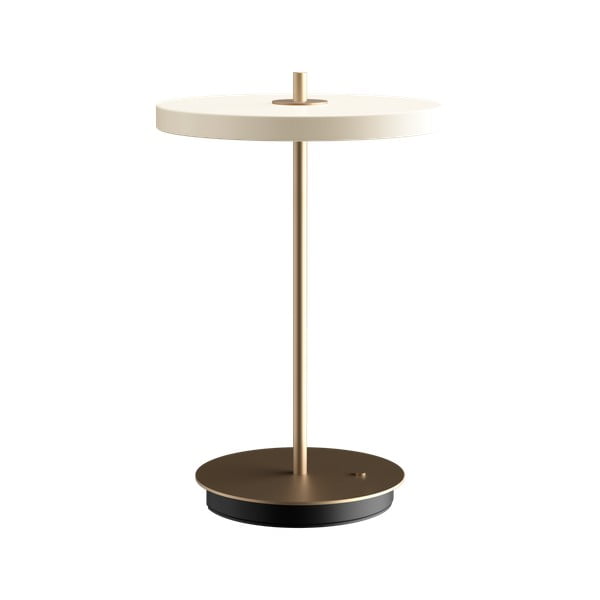 Valge timmitav LED laualamp metallvarjundiga (kõrgus 31 cm) Asteria Move - UMAGE