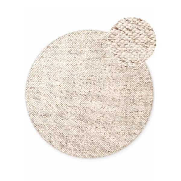 Beež/naturaalne käsitsi kootud villane ümmargune vaip ø 160 cm Lyon Beans - Elle Decoration