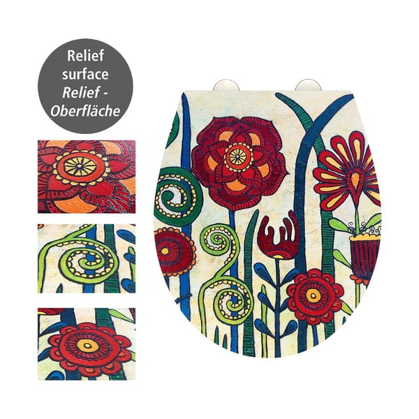 Automaatse sulgemisega prill-laud 37 x 44,5 cm Rollin'Art Red Blossom - Wenko-image-2