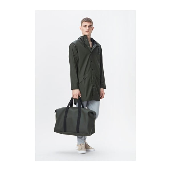 Tmavě zelená sportovní taška s vysokou voděodolností Rains Weekend Bag-image-2