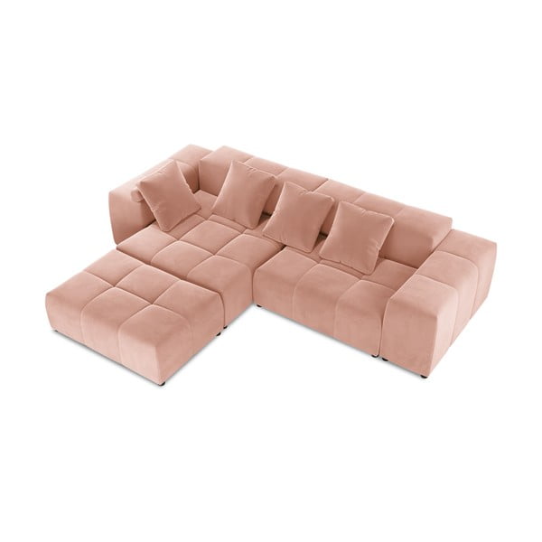 Roosa sametne nurgadiivan (muutuv) Rome Velvet - Cosmopolitan Design-image-3