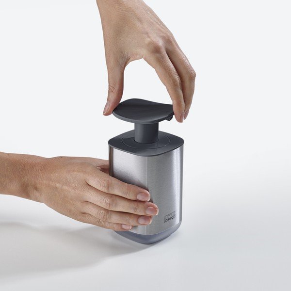 Läikiv hõbedane roostevabast terasest seebidosaator 250 ml Presto Steel - Joseph Joseph-image-3