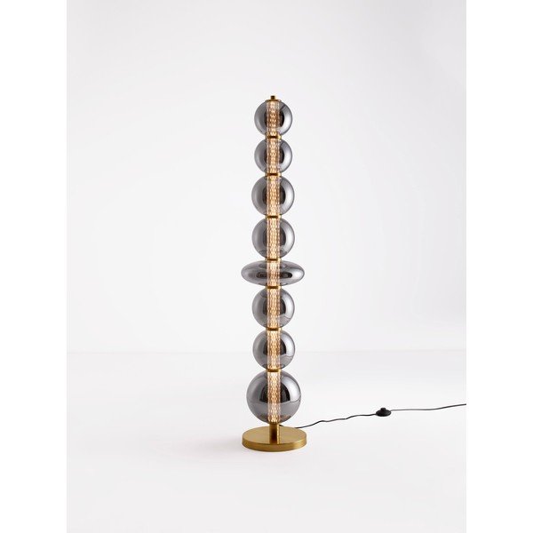 Hall metallist hämardatav LED-põrandalamp klaasist varjuga (kõrgus 140 cm) Navi - Nova Luce-image-3