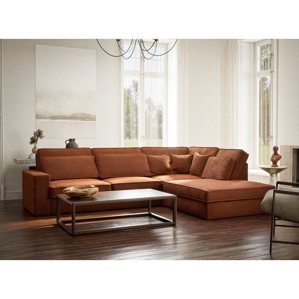 Šenill-nurgadiivan vasevärvis (parem nurk/L-kujuline) Kirou - Maison de Rêve-image-1