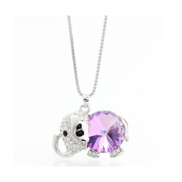 Náhrdelník se Swarovski Elements Laura Bruni Pink Elephant