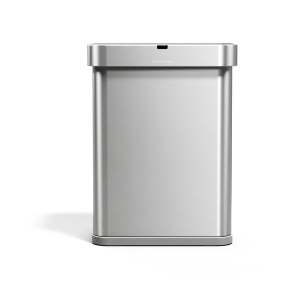 Kontaktivaba terasest prügikast hõbedases värvitoonis 58 l Sensor - simplehuman-image-3
