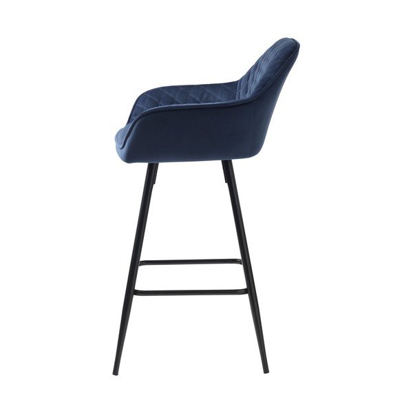 Sinine sametist baaritool(istme kõrgus 67 cm) Milton - Unique Furniture-image-2