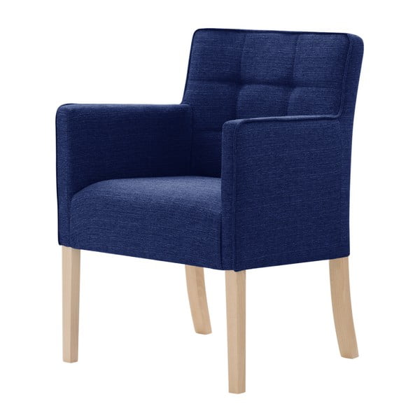 Modrá židle s hnědými nohami Ted Lapidus Maison Freesia