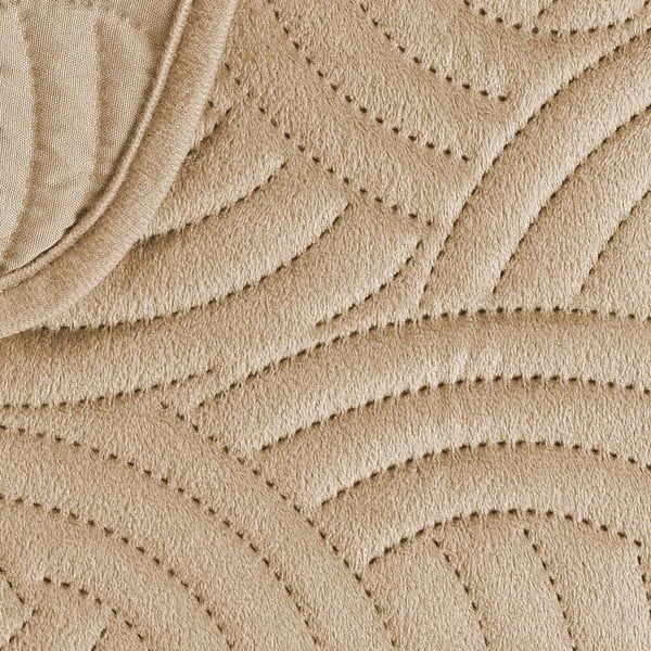 Helepruun sametist voodikatte ja padjapüüri komplekt 240x260 cm Solange - douceur d'intérieur-image-4