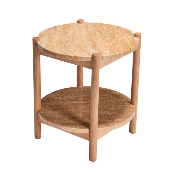 Ümmargune kiviplaadiga abilaud ø 43 cm Trava – Hübsch-image-2