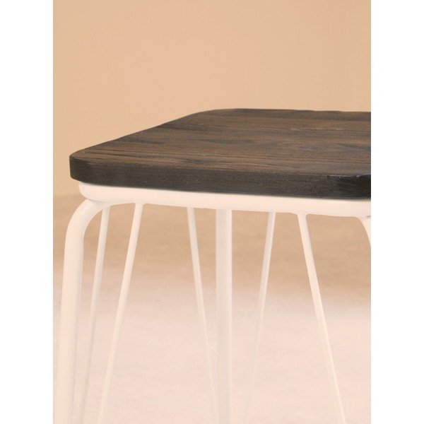 Valge/tume naturaalse jalakapuust tool District - Premier Housewares-image-4