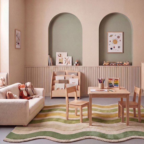 Roheline/naturaalne käsitsi kootud villane vaip 160x230 cm Cascade Wool - Flair Rugs-image-2