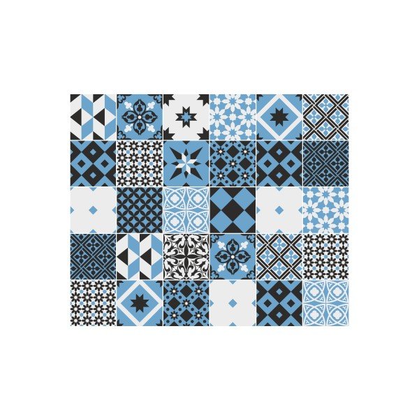 Sada 30 samolepek na stěnu Ambiance Azulejos Talia, 15 x 15 cm-image-2