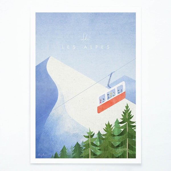 Poster , 50 x 70 cm Les Alpes - Travelposter