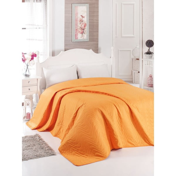 Oranžový přehoz přes postel Dreams 200 x 220 cm