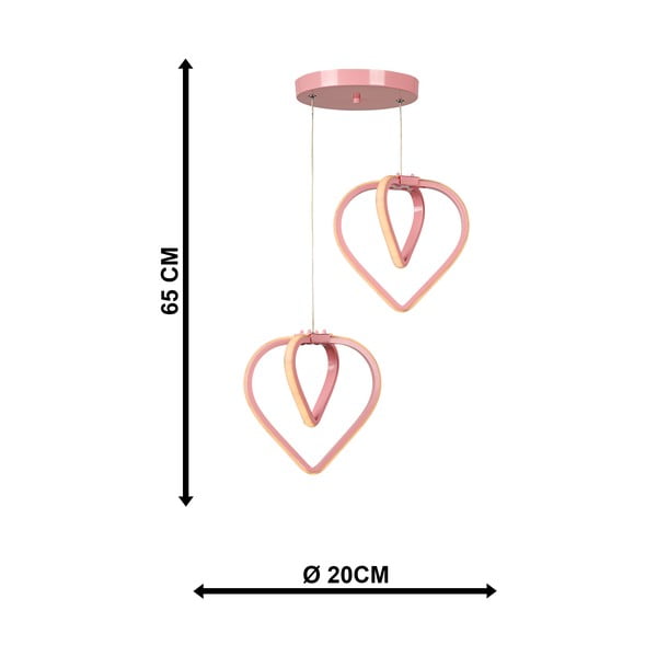 Roosa metallist LED rippvalgusti ø 20 cm Sevinc - Squid Lighting-image-4