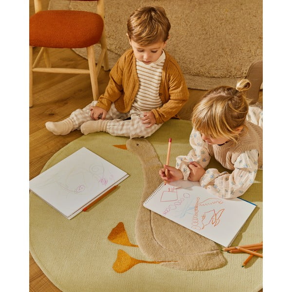 Helekollane puuvillane laste vaip ø100 cm Milu - Kave Home-image-2