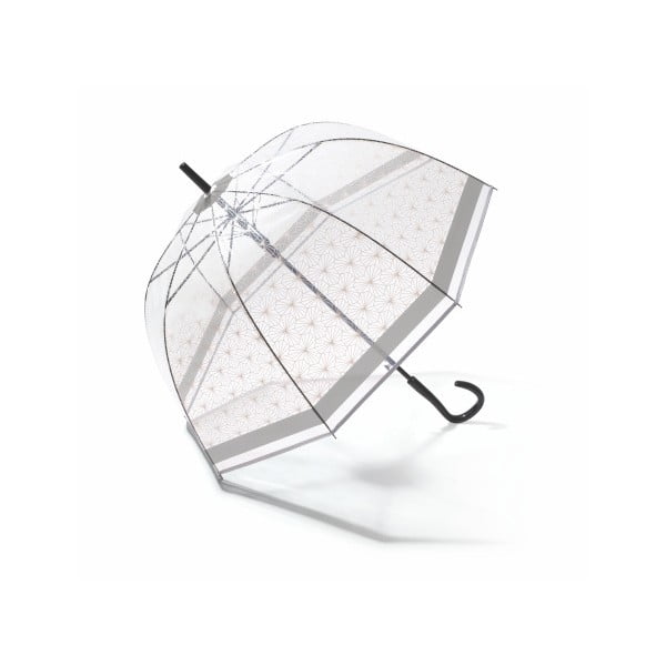 Transparentní holový deštník se šedými detaily Birdcage Symetric, ⌀ 85 cm
