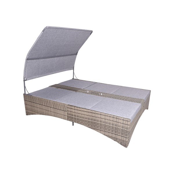 Hall metallist-kunstlikust rotangist kahekohaline aia lamamistool Pescara - Garden Pleasure