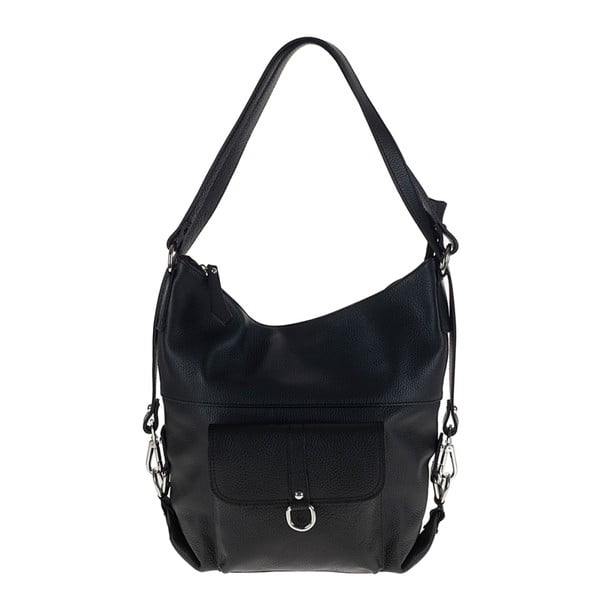 Černá kožená kabelka Pitti Bags Jean