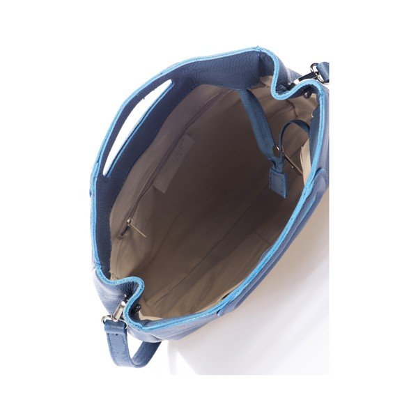 Světle modrá kožená kabelka Markese Cara-image-3