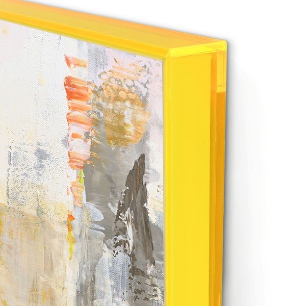 Trükitud/käsitsi maalitud elementidega maalid komplektis 2 raamiga/lõuendil 41,5x41,5 cm New Age Yellow - Malerifabrikken-image-3