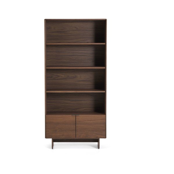 Tumeda naturaalse pähklipuust riiul 90x190x35 cm Norlen - Kave Home-image-3