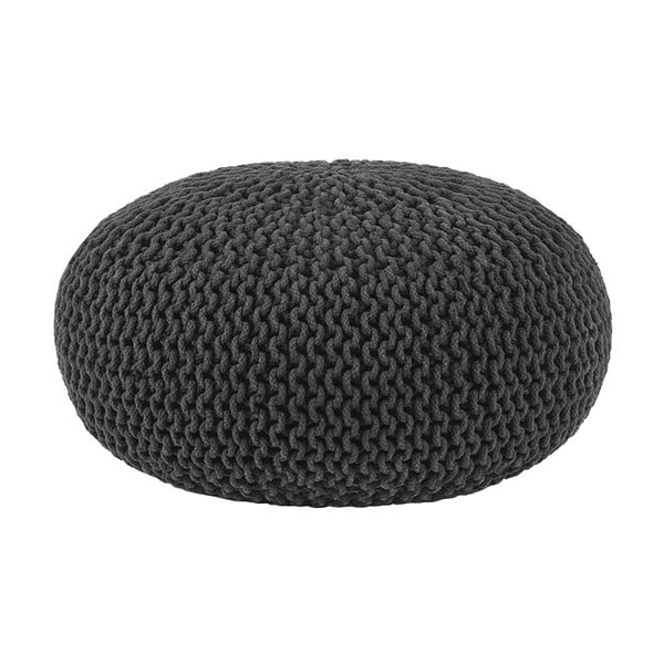 Černý pletený puf LABEL51 Knitted , Ø 70 cm