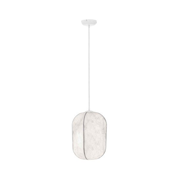 Valge metallist ripplamp tekstiilist varjuga, ø 30 cm Pierida - Nova Luce