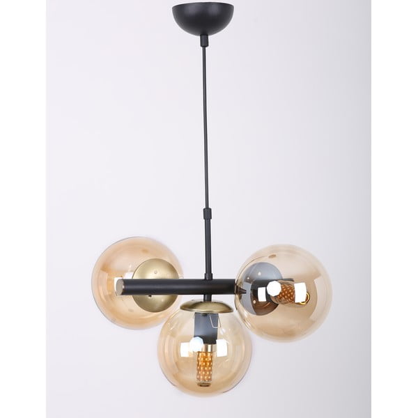 Kollane-must klaasist varjuga rippvalgusti ø 15 cm Cascade – Squid Lighting-image-3