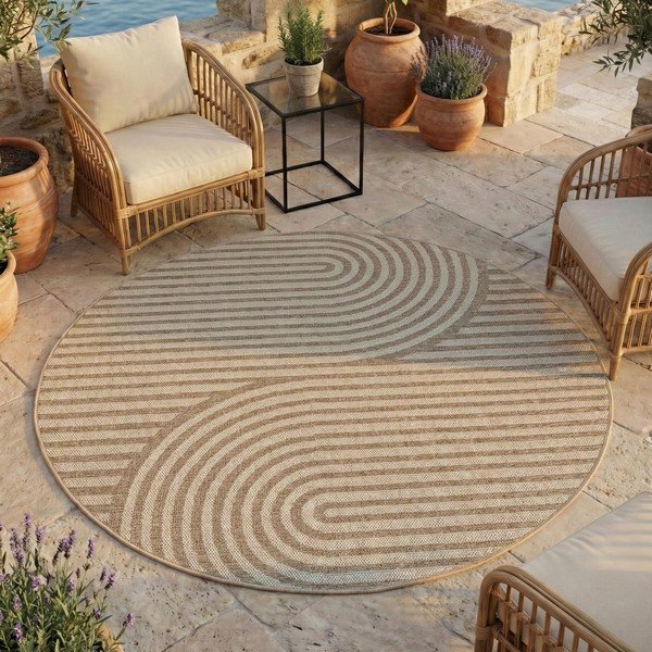 Beež ümmargune sise- ja õuevaip ø 80 cm Desert 1301 - Ayyildiz Carpets-image-1