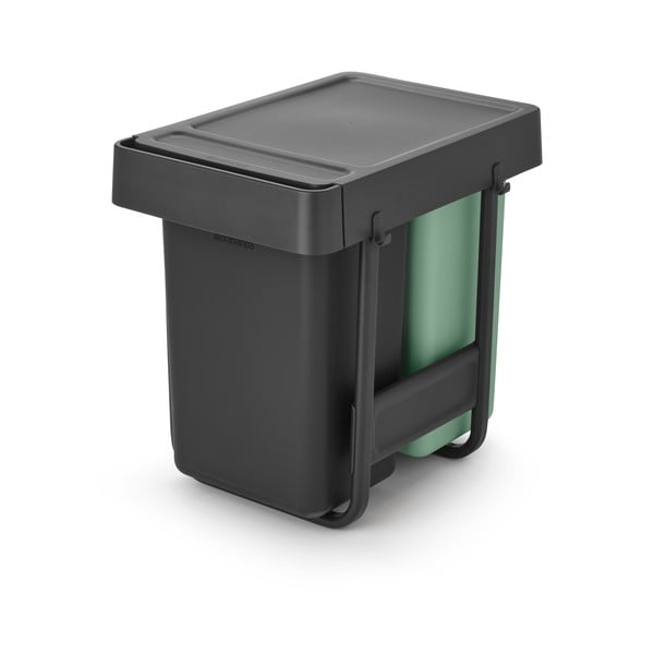 Tumehall-mündivärvi integreeritav plastikust prügikast jäätmete sorteerimise jaoks 30 l Sort&Go - Brabantia-image-3