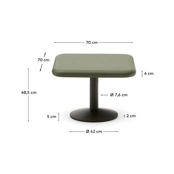 Aiasöögilaud betoonplaadiga 70x70 cm Esilda - Kave Home-image-4
