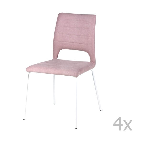 Sada 4 růžových jídelních židlí sømcasa Lena