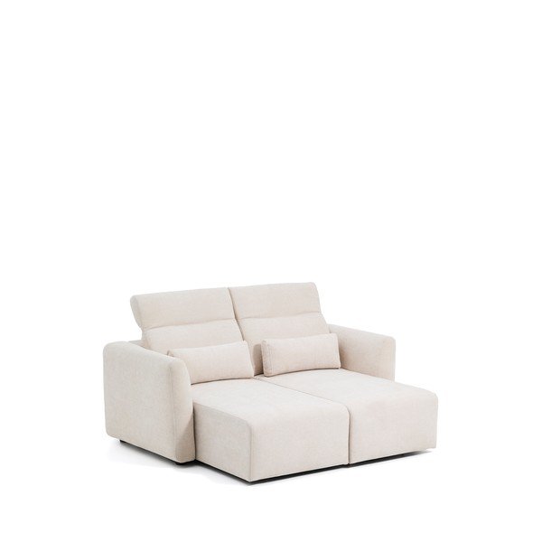 Beež šenillist diivanvoodi 180 cm Lares - Kave Home-image-4